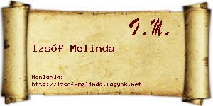 Izsóf Melinda névjegykártya