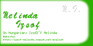 melinda izsof business card